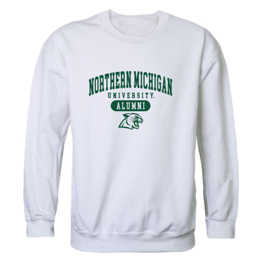 NMU Northern Michigan University Wildcats Alumni Fleece Crewneck Pullover Sweatshirt Forest