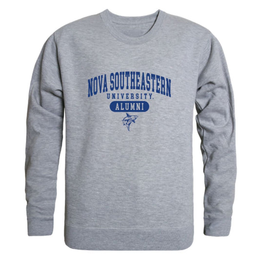 NSU Nova Southeastern University Sharks Alumni Fleece Crewneck Pullover Sweatshirt Heather Gray