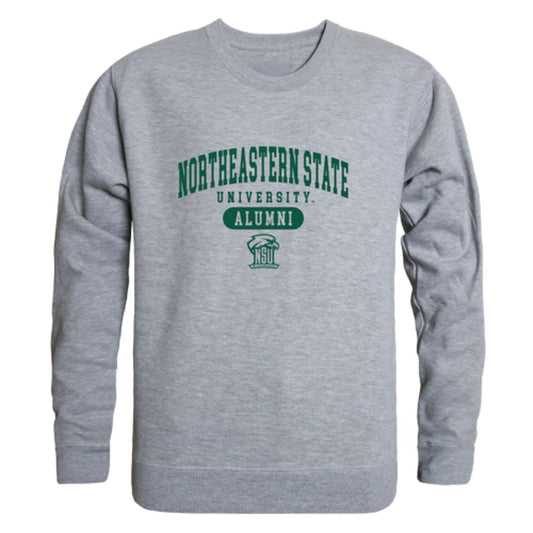 NSU Northeastern State University RiverHawks Alumni Fleece Crewneck Pullover Sweatshirt Forest