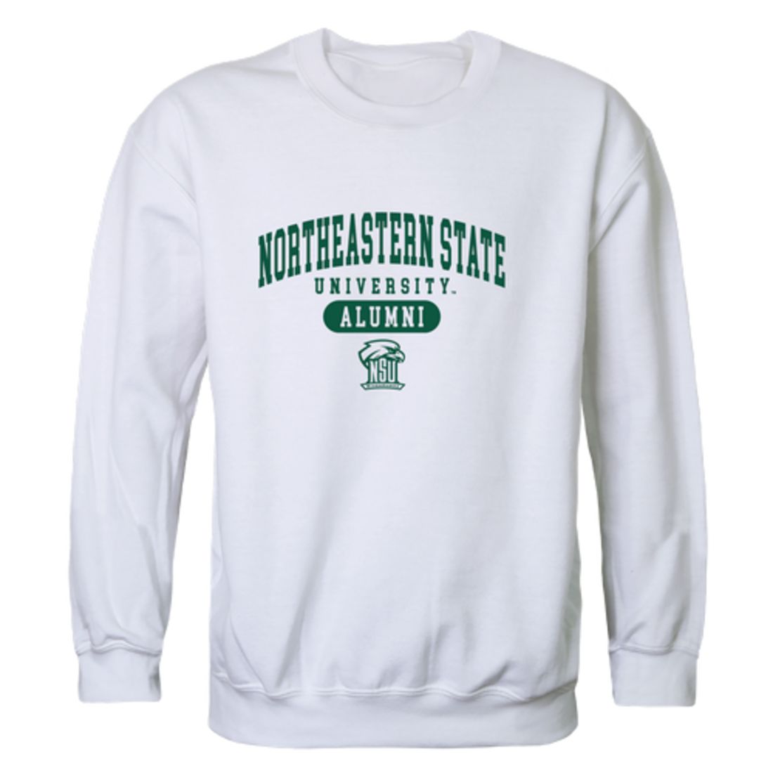 NSU Northeastern State University RiverHawks Alumni Fleece Crewneck Pullover Sweatshirt Forest
