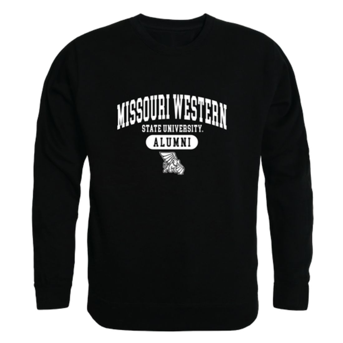 MWSU Missouri Western State University Griffons Alumni Fleece Crewneck Pullover Sweatshirt Black