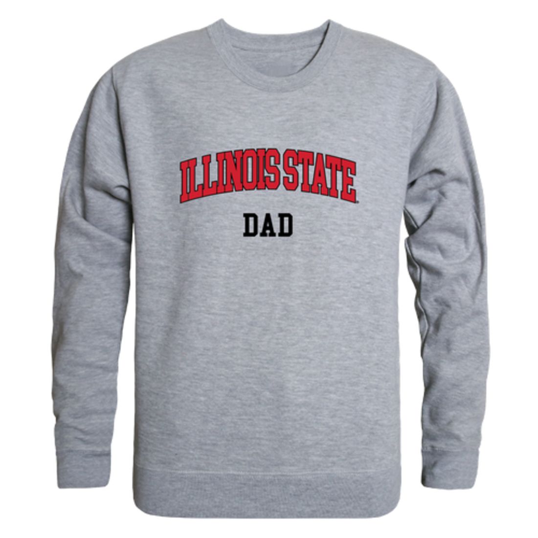 ISU Illinois State University Redbirds Dad Fleece Crewneck Pullover Sweatshirt Heather Grey