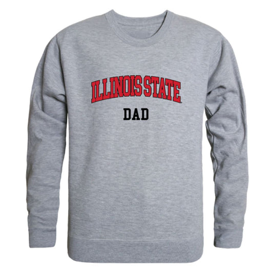 ISU Illinois State University Redbirds Dad Fleece Crewneck Pullover Sweatshirt Heather Grey