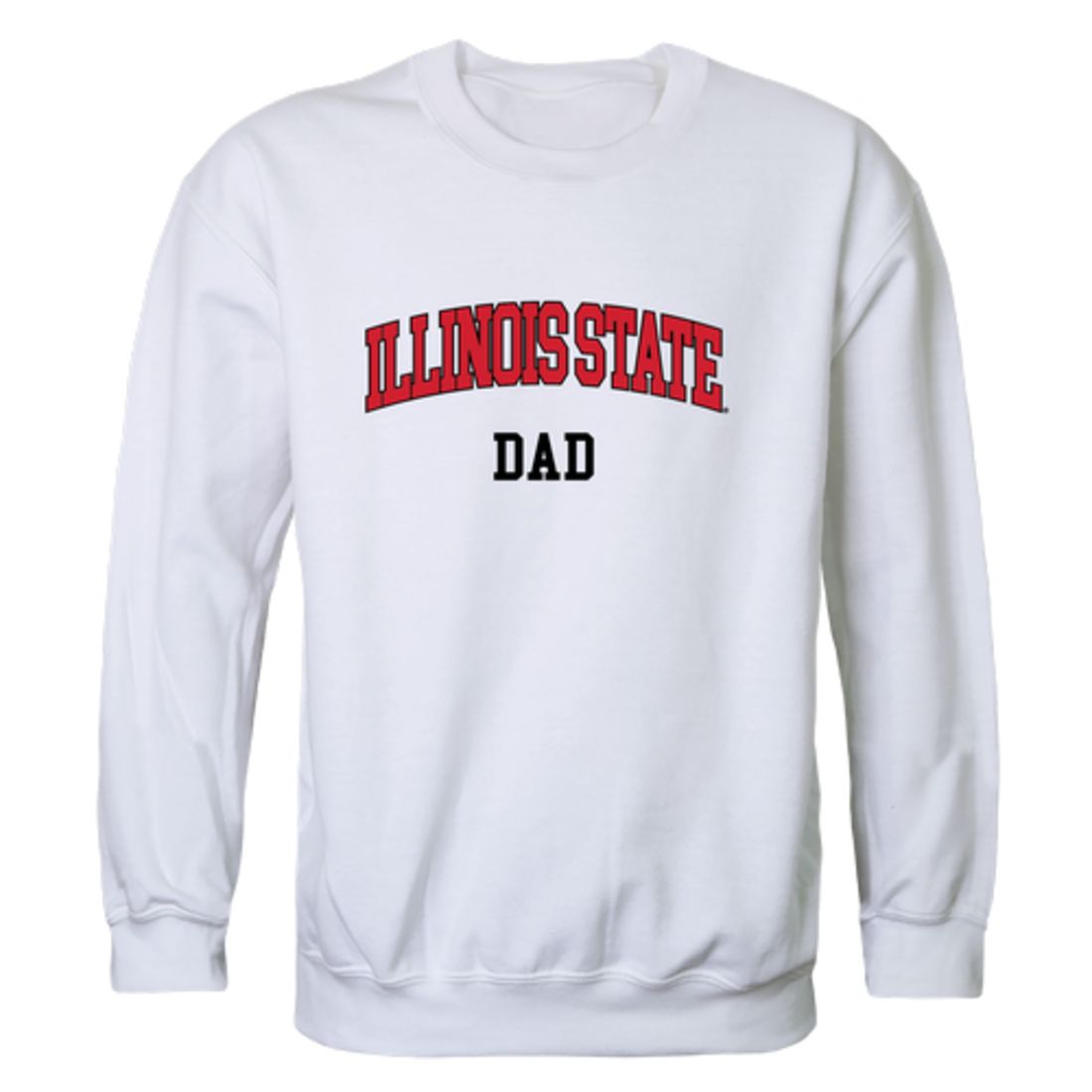 ISU Illinois State University Redbirds Dad Fleece Crewneck Pullover Sweatshirt Heather Grey