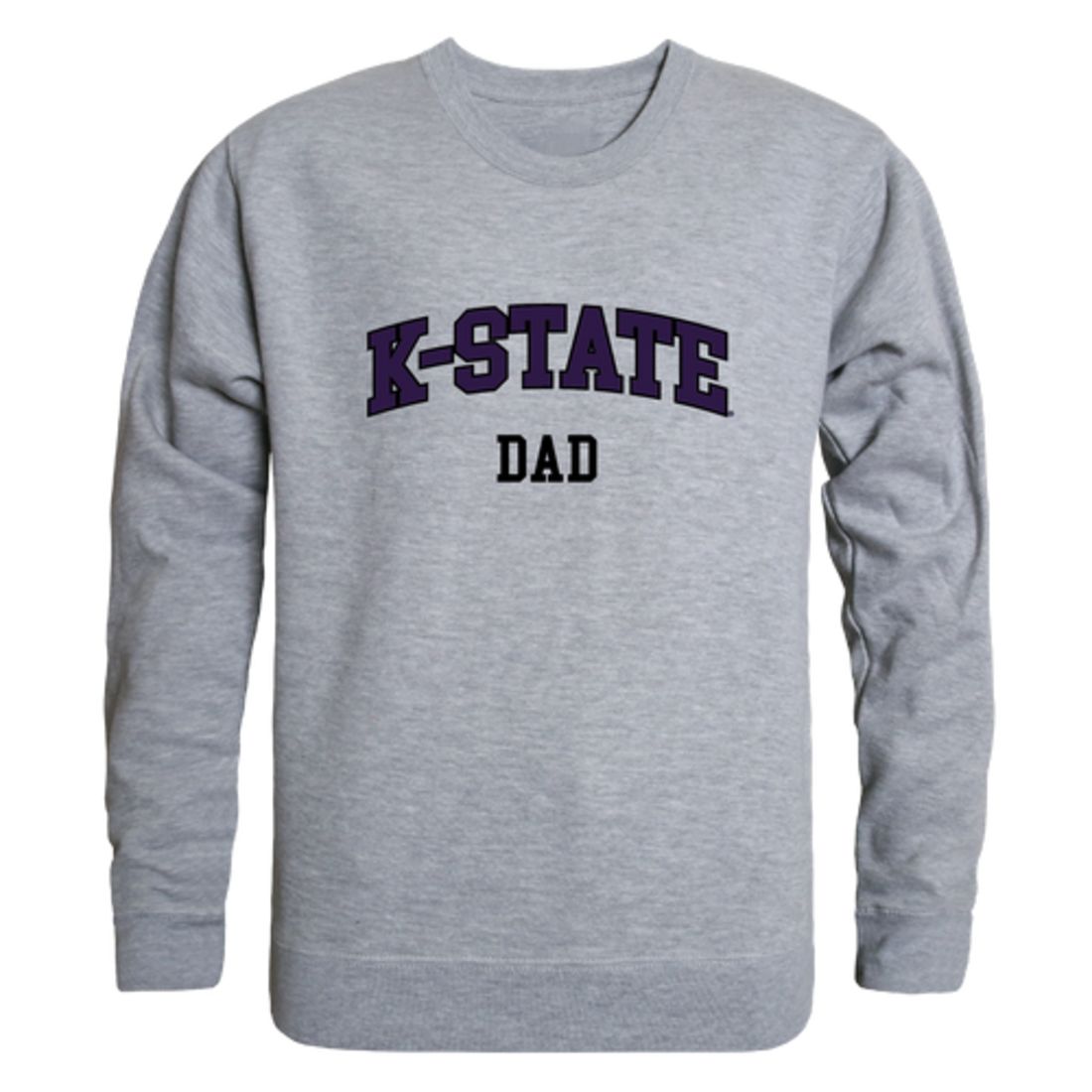 KSU Kansas State University Wildcats Dad Fleece Crewneck Pullover Sweatshirt Heather Charcoal