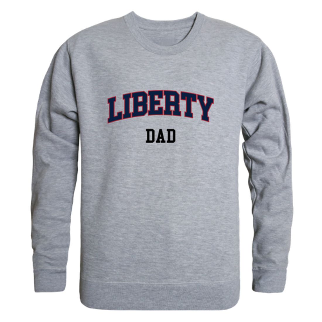 Liberty University Flames Dad Fleece Crewneck Pullover Sweatshirt Heather Grey