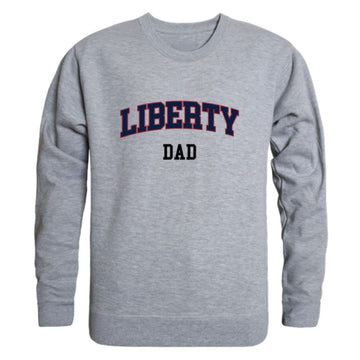 Liberty University Flames Dad Fleece Crewneck Pullover Sweatshirt Heather Grey