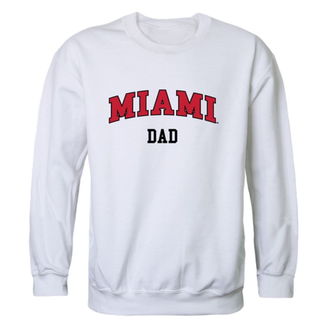 Miami University RedHawks Dad Fleece Crewneck Pullover Sweatshirt Heather Grey