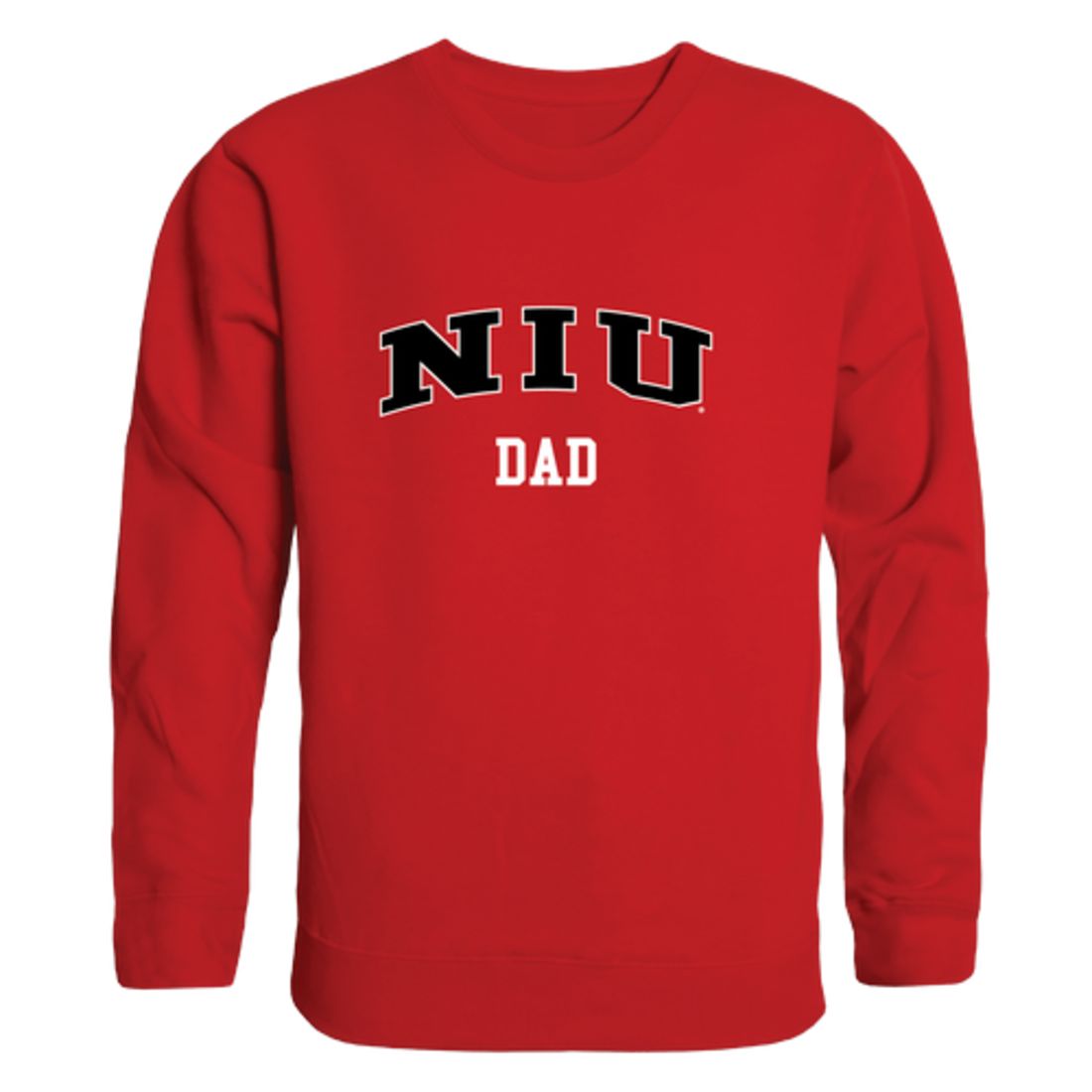 NIU Northern Illinois University Huskies Dad Fleece Crewneck Pullover Sweatshirt Heather Grey