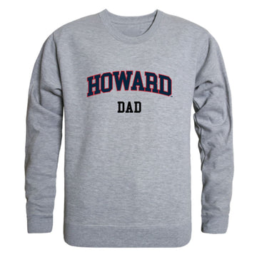 Howard University Bison Dad Fleece Crewneck Pullover Sweatshirt Heather Grey