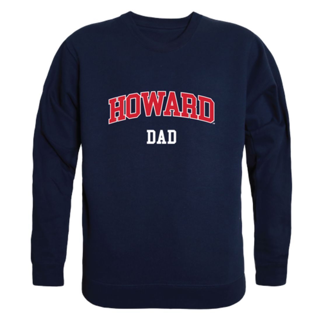 Howard University Bison Dad Fleece Crewneck Pullover Sweatshirt Heather Grey