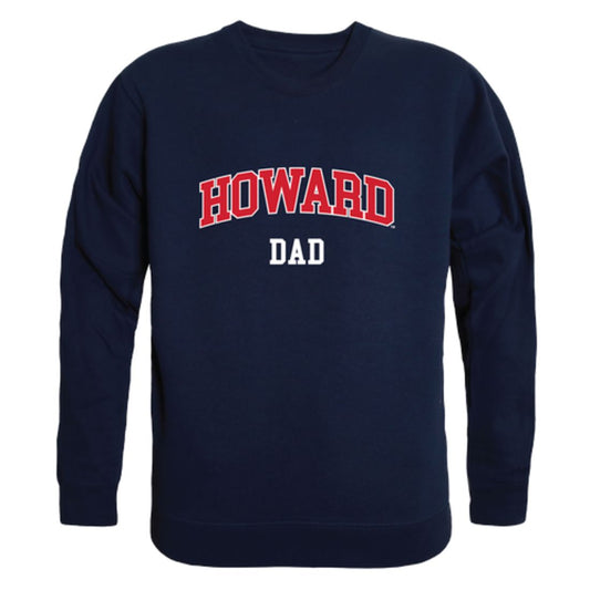 Howard University Bison Dad Fleece Crewneck Pullover Sweatshirt Heather Grey