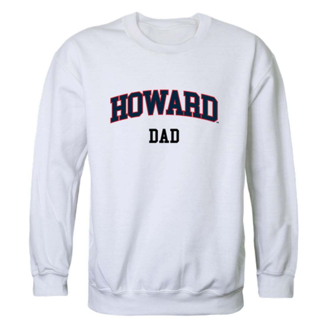 Howard University Bison Dad Fleece Crewneck Pullover Sweatshirt Heather Grey