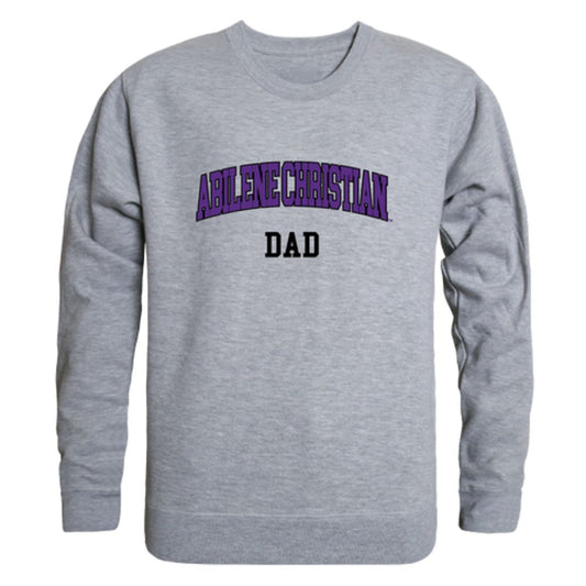 ACU Abilene Christian University Wildcats Dad Fleece Crewneck Pullover Sweatshirt Heather Charcoal
