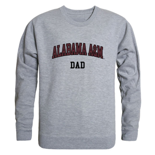 AAMU Alabama A&M University Bulldogs Dad Fleece Crewneck Pullover Sweatshirt Heather Grey