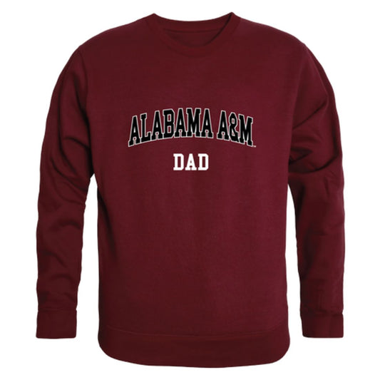 AAMU Alabama A&M University Bulldogs Dad Fleece Crewneck Pullover Sweatshirt Heather Grey