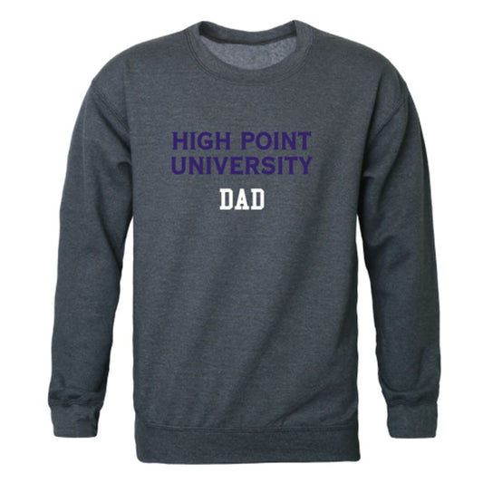 HPU High Point University Panthers Dad Fleece Crewneck Pullover Sweatshirt Heather Charcoal