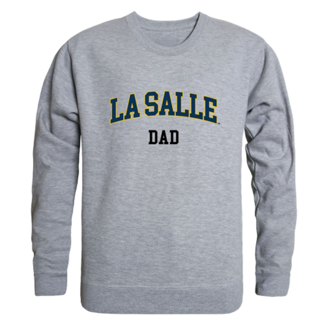 La Salle University Explorers Dad Fleece Crewneck Pullover Sweatshirt Heather Grey