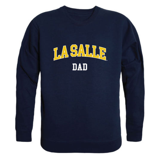 La Salle University Explorers Dad Fleece Crewneck Pullover Sweatshirt Heather Grey