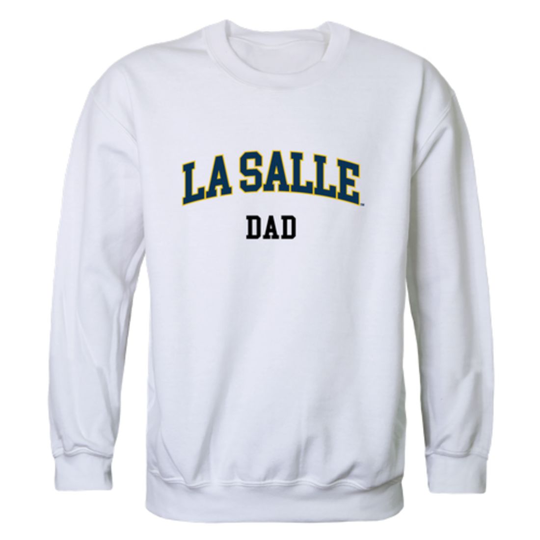 La Salle University Explorers Dad Fleece Crewneck Pullover Sweatshirt Heather Grey