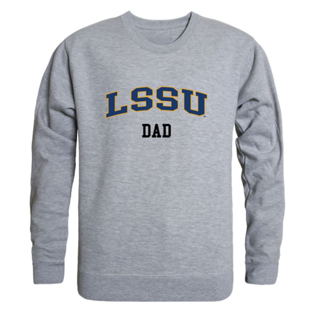 LSSU Lake Superior State University Lakers Dad Fleece Crewneck Pullover Sweatshirt Heather Grey