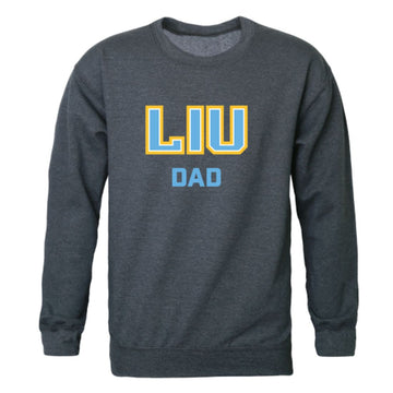 LIU Long Island University Post Pioneers Dad Fleece Crewneck Pullover Sweatshirt Heather Charcoal