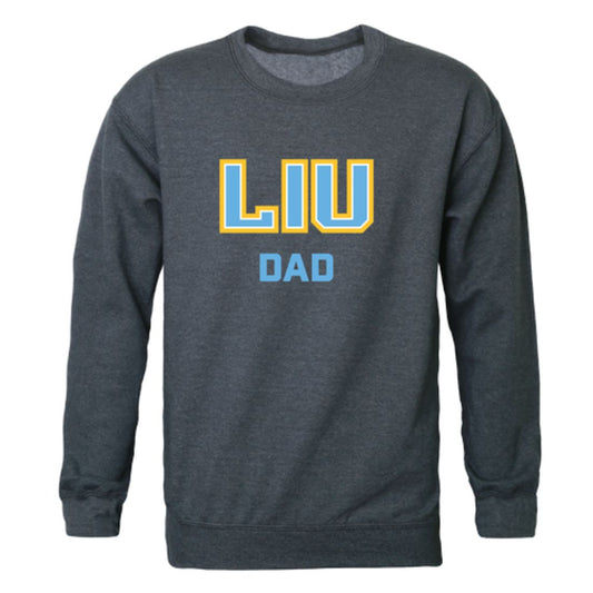 LIU Long Island University Post Pioneers Dad Fleece Crewneck Pullover Sweatshirt Heather Charcoal