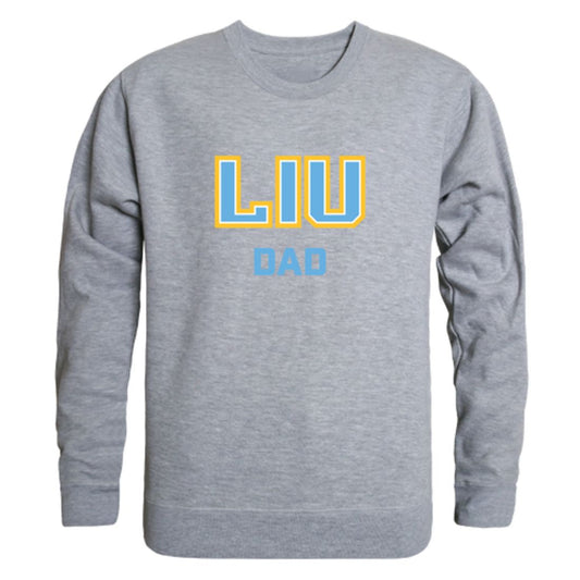 LIU Long Island University Post Pioneers Dad Fleece Crewneck Pullover Sweatshirt Heather Charcoal