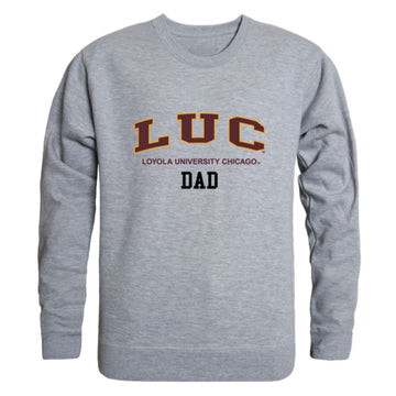 LUC Loyola University Chicago Ramblers Dad Fleece Crewneck Pullover Sweatshirt Heather Grey