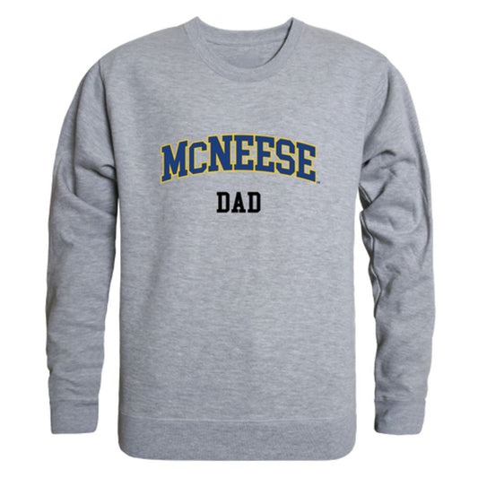 McNeese State University Cowboys and Cowgirls Dad Fleece Crewneck Pullover Sweatshirt Heather Grey