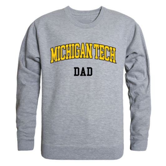 Michigan Technological University Huskies Dad Fleece Crewneck Pullover Sweatshirt Black