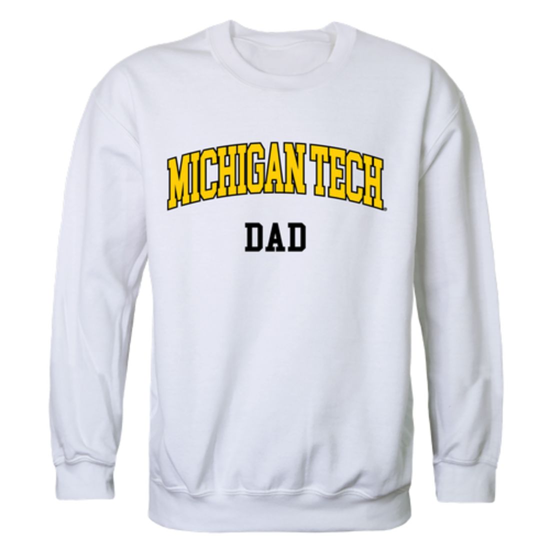 Michigan Technological University Huskies Dad Fleece Crewneck Pullover Sweatshirt Black