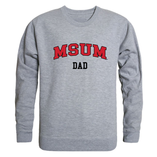 MSUM Minnesota State University Moorhead Dragons Dad Fleece Crewneck Pullover Sweatshirt Heather Grey