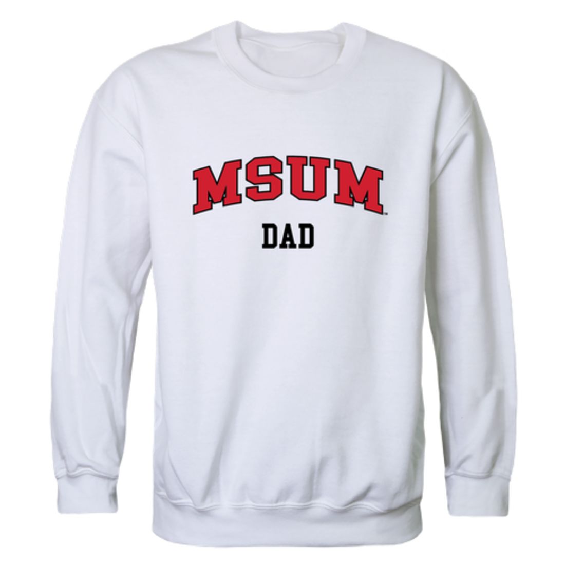 MSUM Minnesota State University Moorhead Dragons Dad Fleece Crewneck Pullover Sweatshirt Heather Grey
