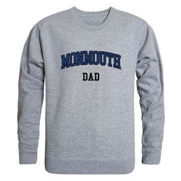 Monmouth University Hawks Dad Fleece Crewneck Pullover Sweatshirt Heather Grey