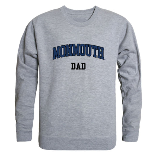 Monmouth University Hawks Dad Fleece Crewneck Pullover Sweatshirt Heather Grey