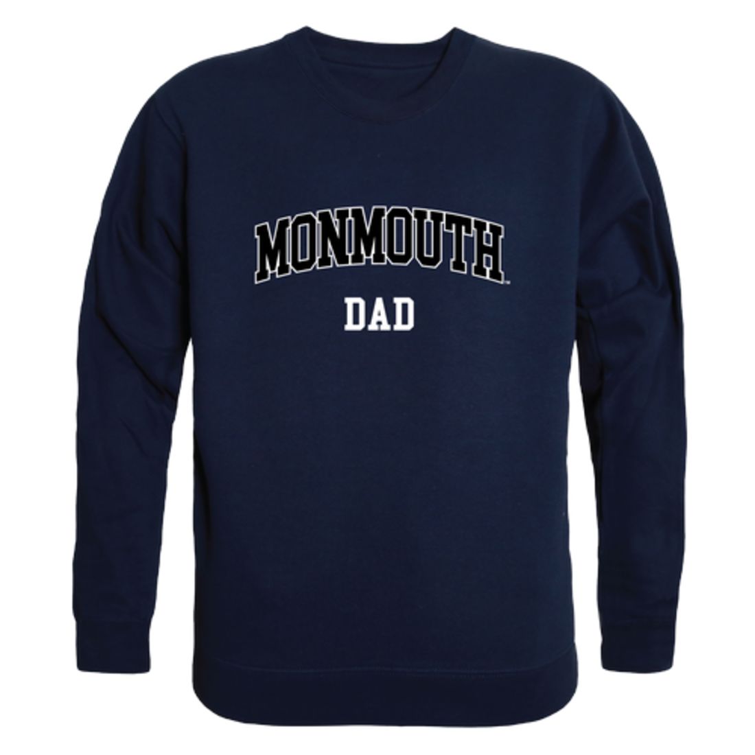 Monmouth University Hawks Dad Fleece Crewneck Pullover Sweatshirt Heather Grey
