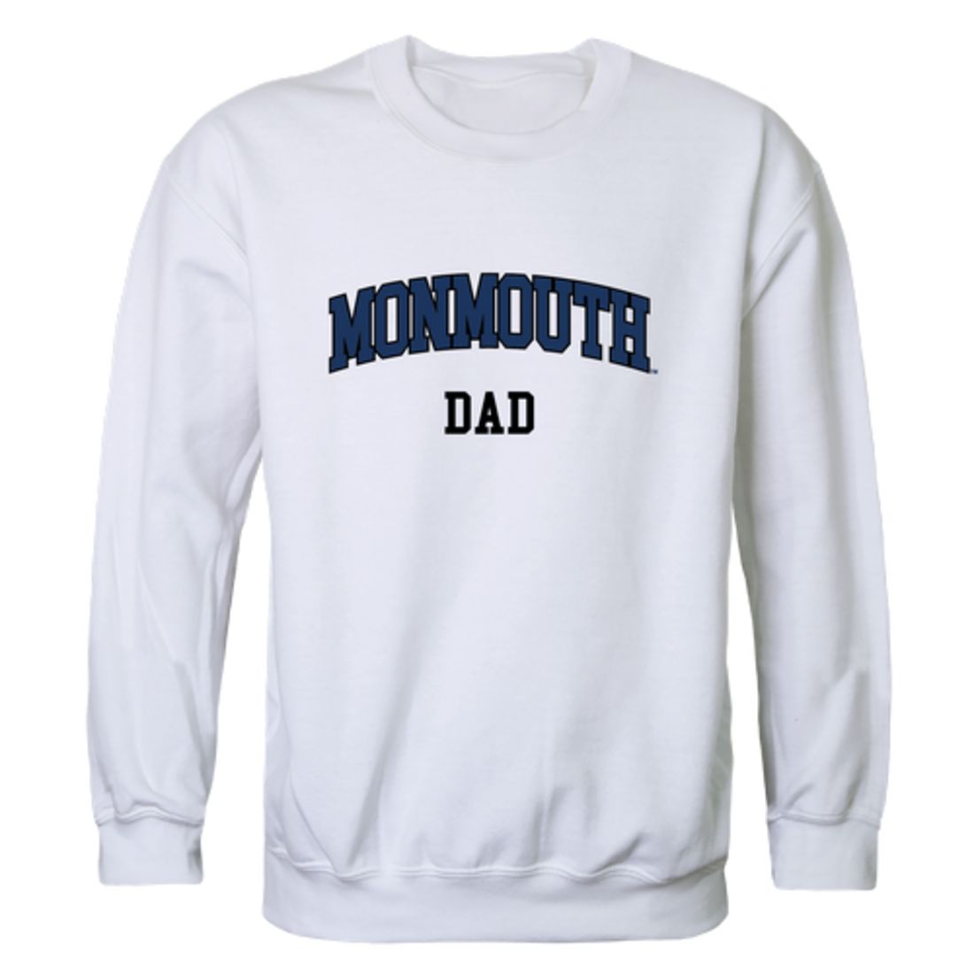 Monmouth University Hawks Dad Fleece Crewneck Pullover Sweatshirt Heather Grey