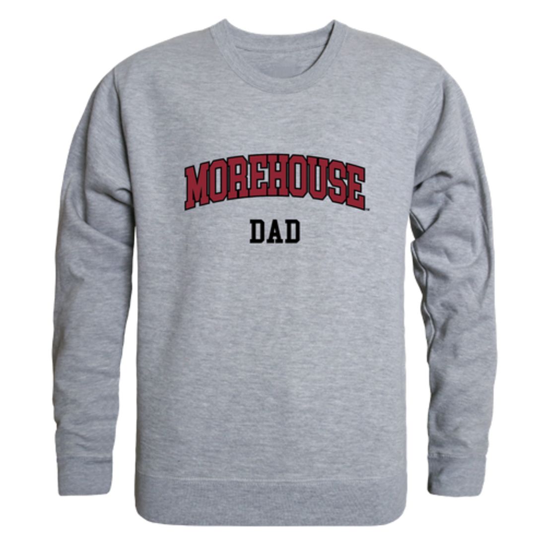 Morehouse College Maroon Tigers Dad Fleece Crewneck Pullover Sweatshirt Heather Grey