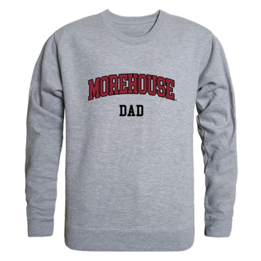 Morehouse College Maroon Tigers Dad Fleece Crewneck Pullover Sweatshirt Heather Grey