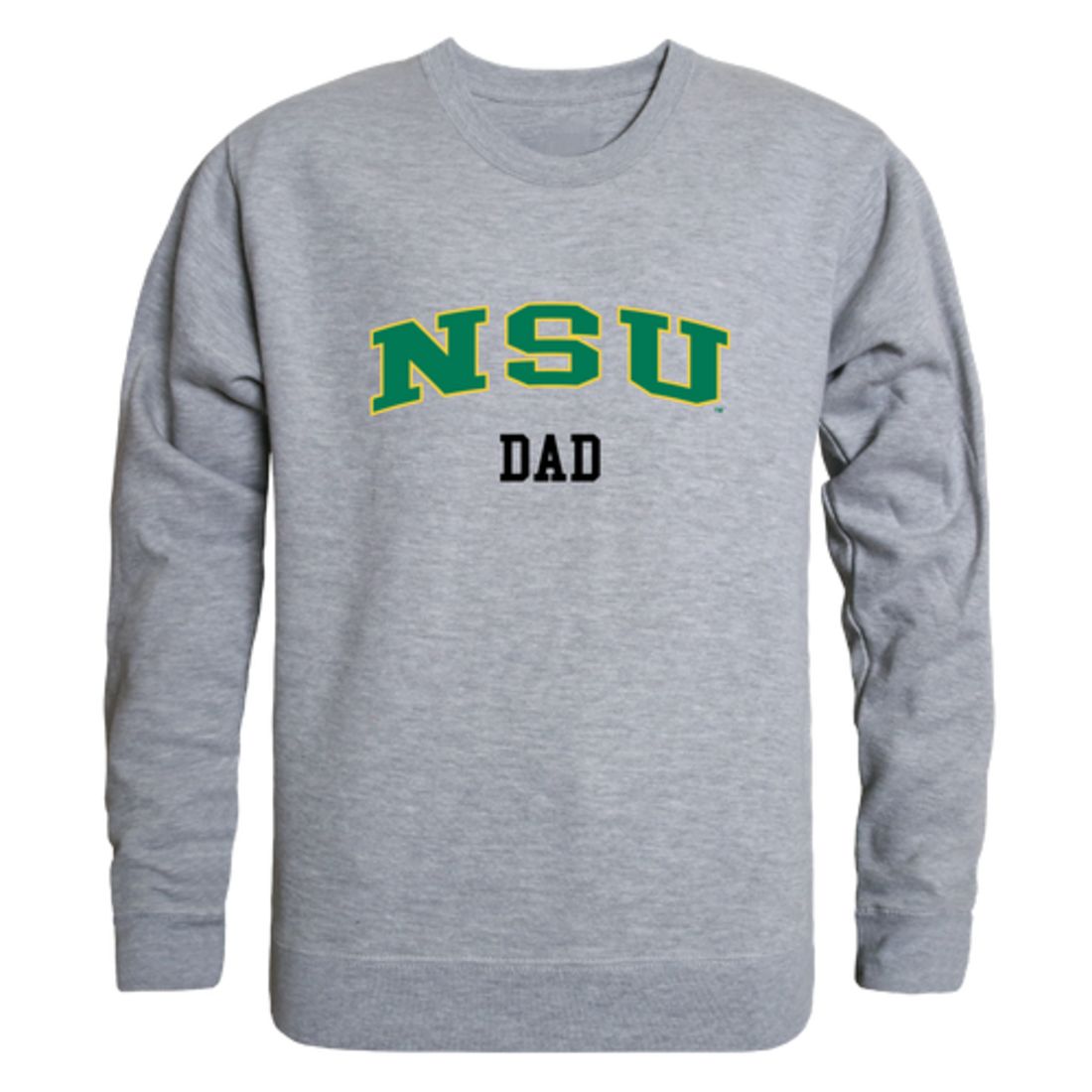 NSU Norfolk State University Spartans Dad Fleece Crewneck Pullover Sweatshirt Heather Charcoal