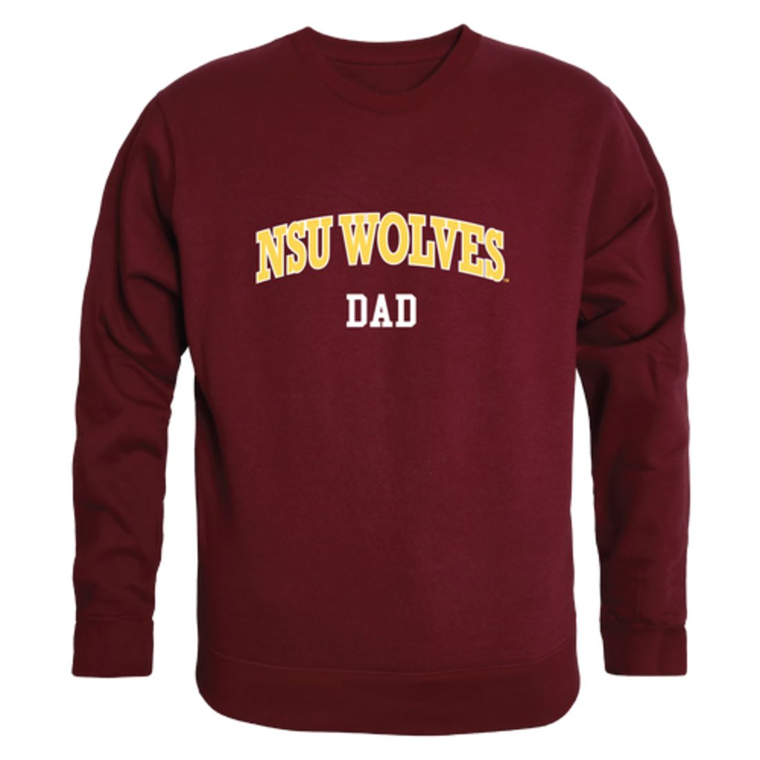 NSU Northern State University Wolves Dad Fleece Crewneck Pullover Sweatshirt Heather Grey
