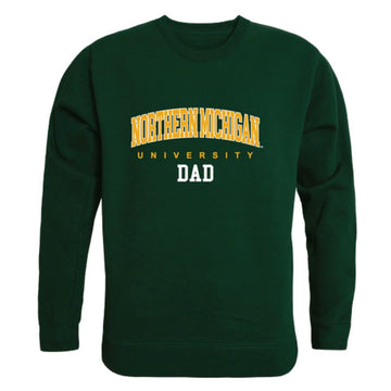 NMU Northern Michigan University Wildcats Dad Fleece Crewneck Pullover Sweatshirt Forest