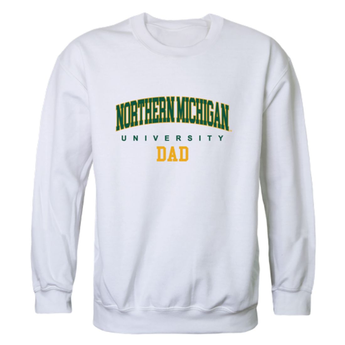 NMU Northern Michigan University Wildcats Dad Fleece Crewneck Pullover Sweatshirt Forest