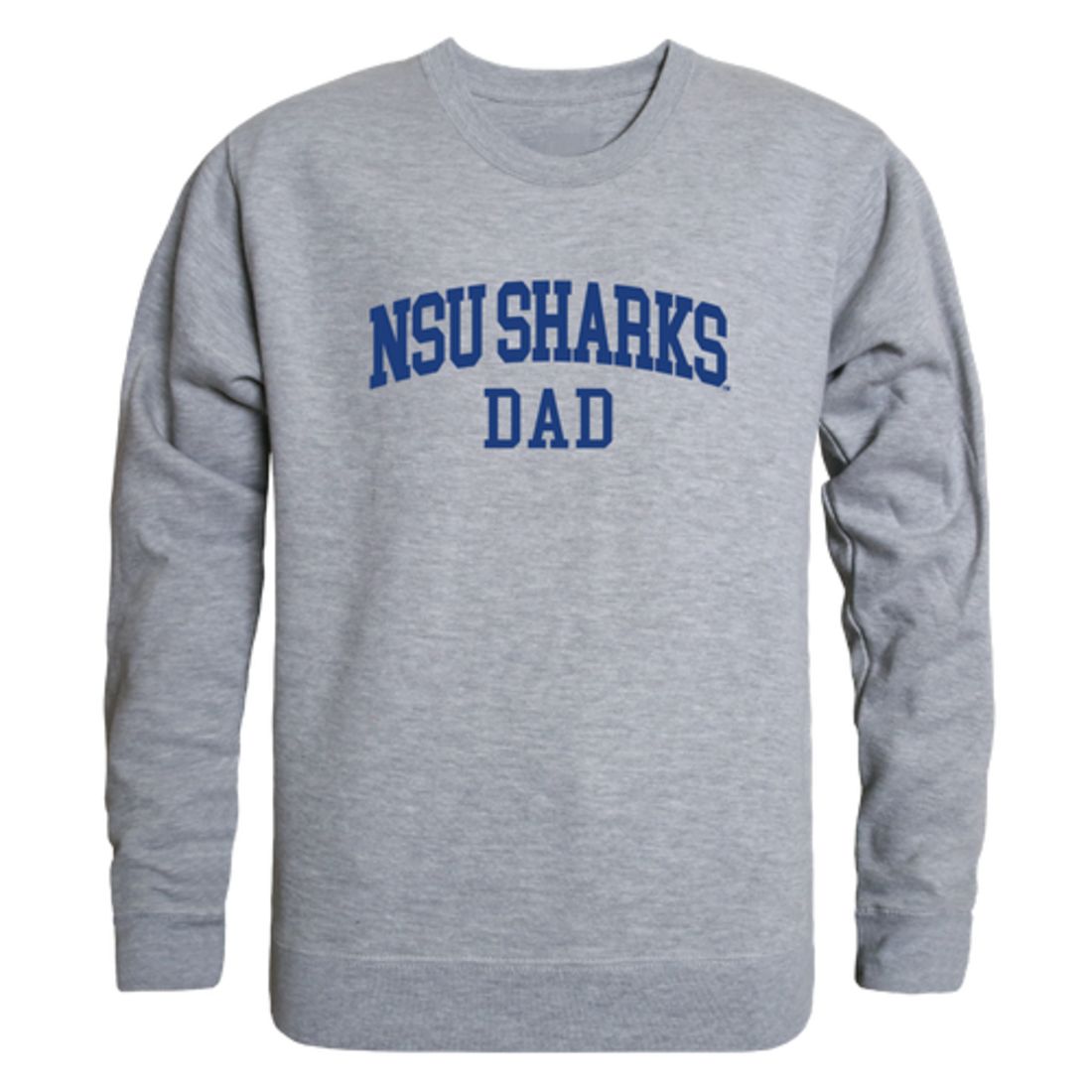 NSU Nova Southeastern University Sharks Dad Fleece Crewneck Pullover Sweatshirt Heather Grey