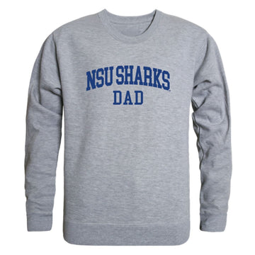 NSU Nova Southeastern University Sharks Dad Fleece Crewneck Pullover Sweatshirt Heather Grey