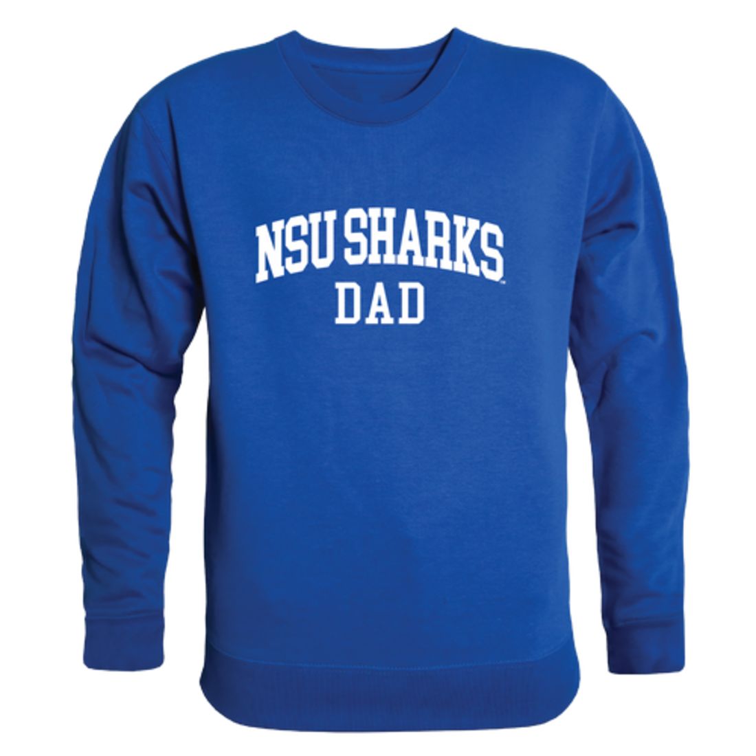 NSU Nova Southeastern University Sharks Dad Fleece Crewneck Pullover Sweatshirt Heather Grey