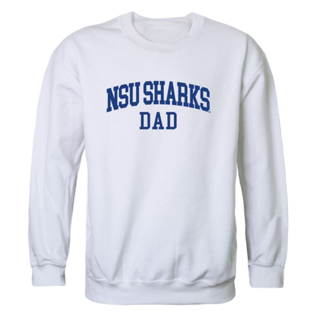 NSU Nova Southeastern University Sharks Dad Fleece Crewneck Pullover Sweatshirt Heather Grey