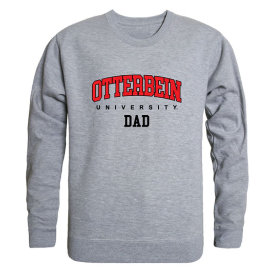 Otterbein University Cardinals Dad Fleece Crewneck Pullover Sweatshirt Heather Grey