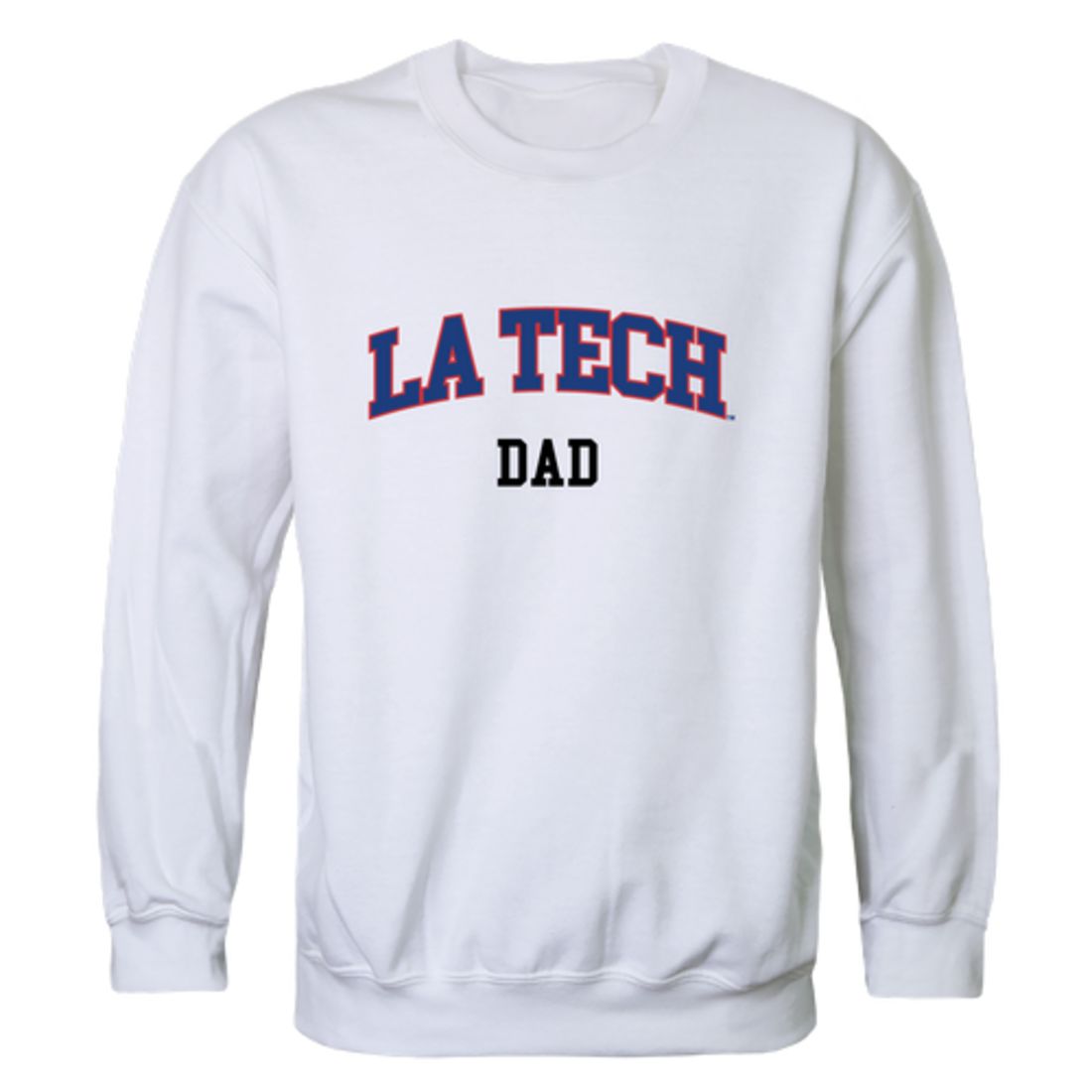 Louisiana Tech University Bulldogs Dad Fleece Crewneck Pullover Sweatshirt Heather Grey